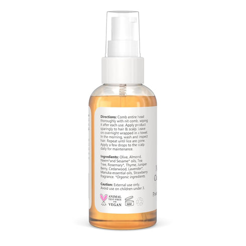 Isabella's Clearly LICE, Blend of Natural and Essential Oils, Non Toxic Scalp Oil for Lice and Nits with Metal Nit Comb