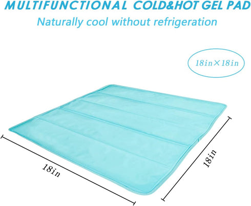 Gel Cooling Mat, Ice Cooling Cold Mat for Pain Relief, Hot Cold Therapy Pack for Back, Shoulder, Knee, Belly (Green
