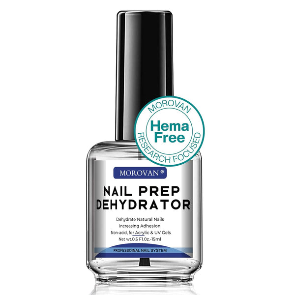 Morovan Acid Free Professional Nail Dehydrator Prep for UV Gel Polish Acrylic Nails, Fast Dry Natural Nail Primer