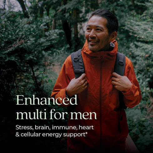 New Chapter Men's Multivitamin Advanced Formula, 120 ct, for Stress, Brain, Immune, Heart & Energy Support, B Vitamins,
