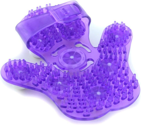 SAMYO 9 360-degree-roller Palm Shaped Massage Glove Body Massager with Metal Roller Ball Beauty Body Care (Purple)