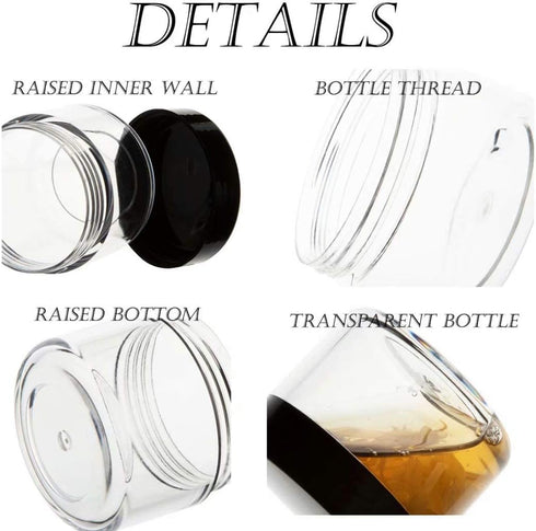 ZEJIA 20 Gram Plastic Cosmetic Jars with Lids, 20 Pieces Small Travel Size Containers for Beauty Products.