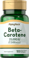 Piping Rock Beta Carotene 25000 IU Softgels, 100 Count, Vitamin A Supplement, Non-GMO, Gluten Free