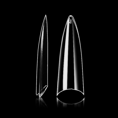 VIVACE 2PACK Natural/Clear Long Stiletto Artificial Fake Gel Nail Tips (Total 1000 Tips) 10 Sizes for Nail Salon Nail