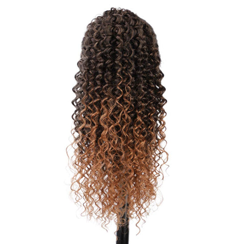 Vigorous Ponytail Extension, 14 Inch Drawstring Ponytail for Black Women, Short Fluffy Afro Kinky Curly