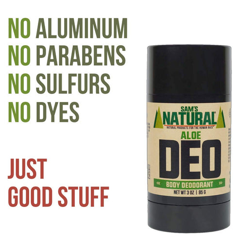 Sam’s Natural Deodorant - Aloe, Aluminum Free DEO, Holiday Gifts, 3 oz, Vegan, Cruelty Free