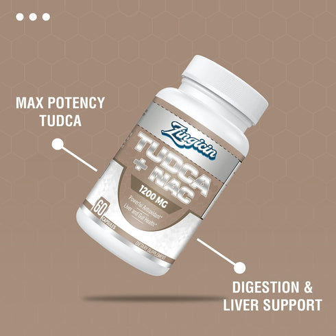 TUDCA with NAC Supplement, 1200mg - 120 Capsules, Powerful TUDCA Bile Salt Plus N-Acetyl-Cysteine, Antioxidant