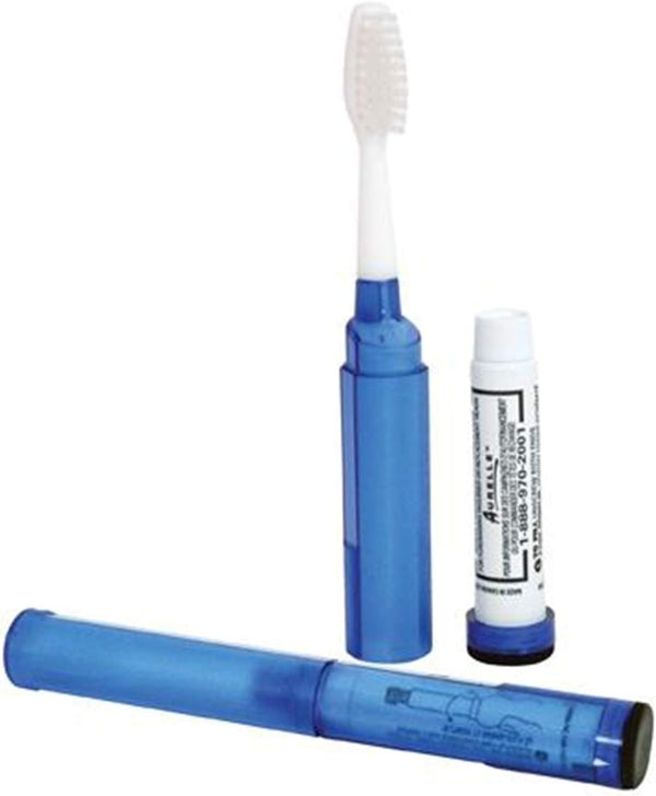 Travel Toothbrush with Protective Case - Refillable Travel-Sized Toothpaste Tube, Toob Brush
