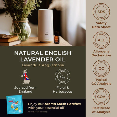 Gya Labs English Lavender Essential Oil for Diffuser - 0.34 Fl Oz - 100% Pure Natural Oil for Skin, Hair & Candle Making