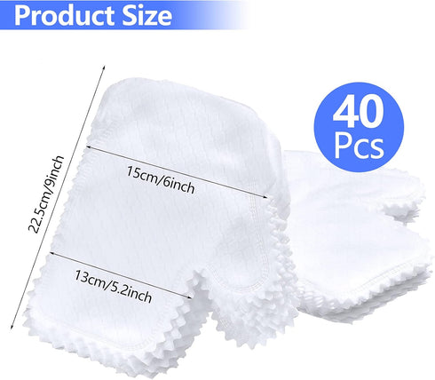 40 Pieces Microfiber Dusting Cloths Gloves, Dust Wipes, Feather Dusters, Grabs and Locks in Dust, Pet Hair Cleaning Possible Dual-Sided Disposable Dusting Gloves