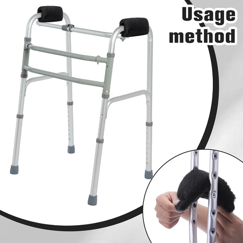 2 2 Threlaco Pcs Walker Handle Cushions Fluffy Walker Hand Pads Universal Padded Rollator Hand Cover for Folding
