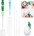 OUTXE 5 Pack Bottle Brush Set, 5-in-1 Water Bottle Cleaner, 15" Long Handle, 3 Straw Brushes, Detail Brush