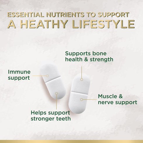 Calcium 1200 mg with Vitamin D3 - 120 Tablets - Supports Bone Strength, Teeth & Immune System