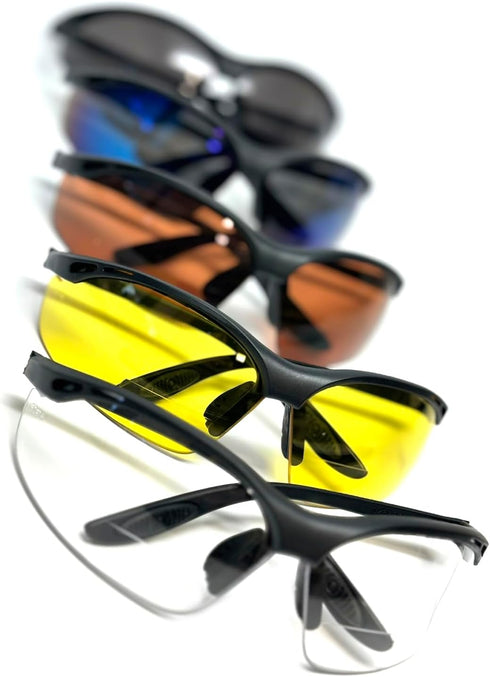 Calabria 91348 Wrap Around Bifocal Reading Safety Glasses, Blue Mirror +2.50