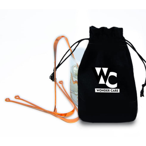 Wonder Care 3 Pieces 100% Copper Tongue Scraper for Optimal Oral Hygiene