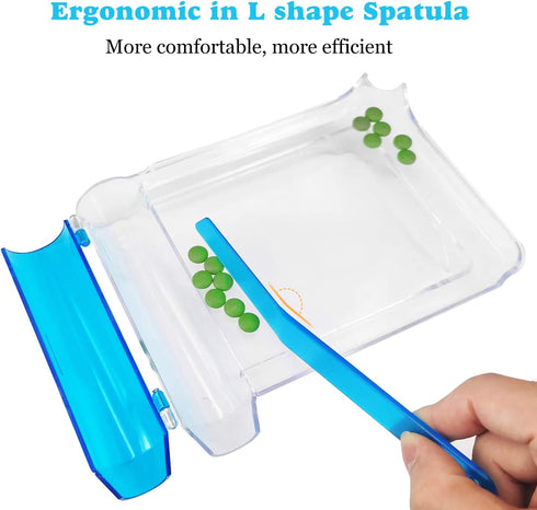 Medarchitect Right Hand Pill Counting Tray with Spatula, Clear - L Shape