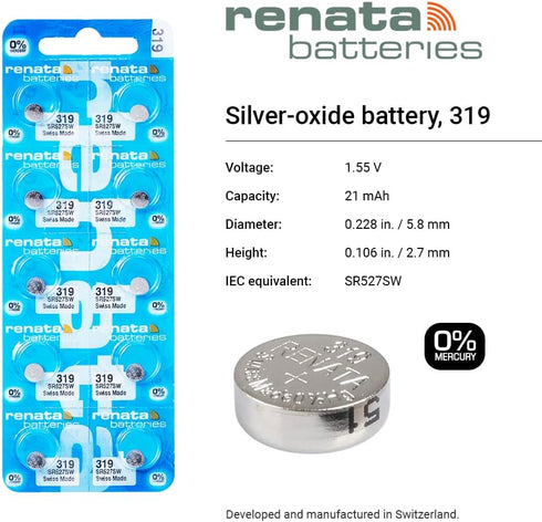 Renata 319 Rayovac Watch Coin Cell Battery from