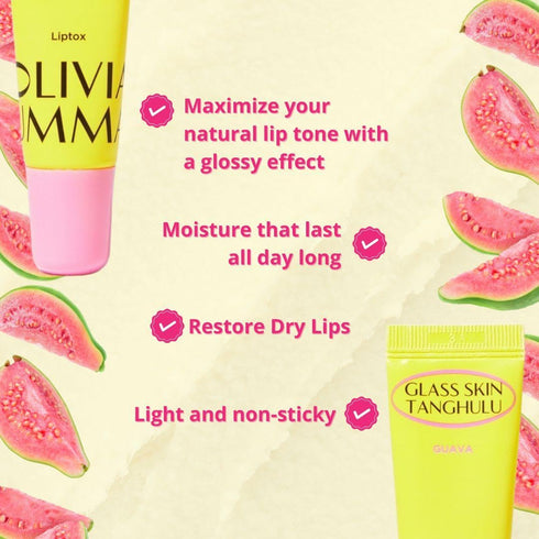 Glass Skin Tanghulu Liptox - Guava Infused Moisturizer for Dry Cracked Lips, Korean Lip Care