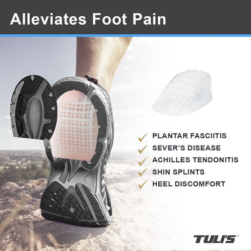 Tuli's Heavy Duty Gel Heel Cups, Regular, 1 Pair for Shock Absorption and Heel Pain Relief