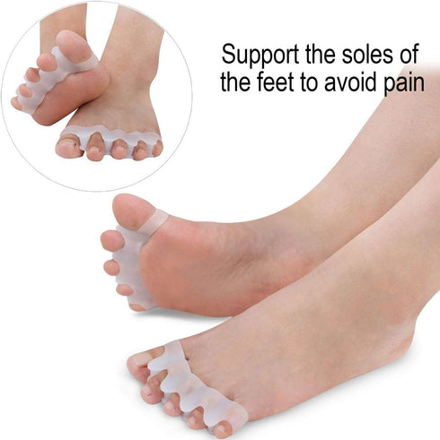 2 Pairs Toe Separators, Gel Toe Spacers for Bunion, Hammer Toe Straightener, Toe Correctors for Foot Pain Relief