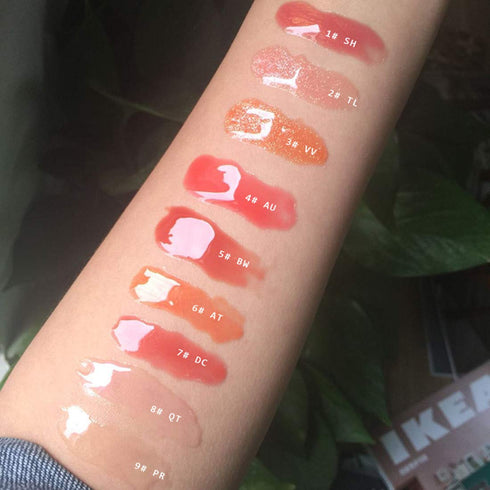 MAEPEOR Glitter Glossy Plumping Lipgloss, 9 Colors Moisturizing Lip Plumper Shiny Jelly Lip Gloss for Women and Girls