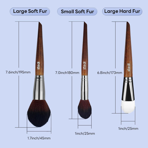Stedi Model Cleaning Brush Kit - Hobby Making Tools with 2 Soft and 1 Stiff Figure Duster Brush for Statues and Crafts