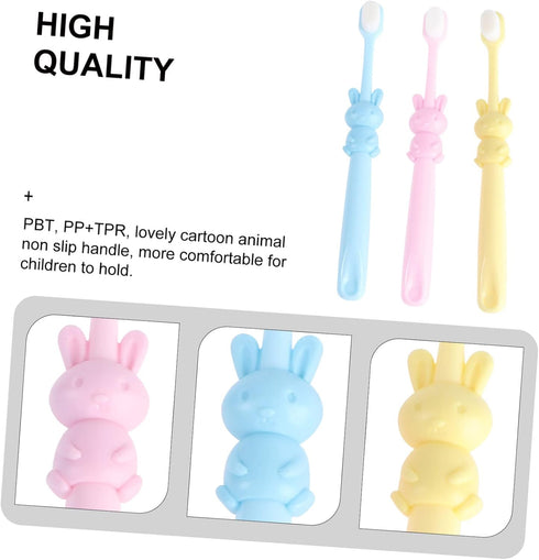 Ipetboom 3pcs Soft Bristle Boys and Girls Toothbrushes Adorable Design for Years Ergonomic Grip for Hands Included