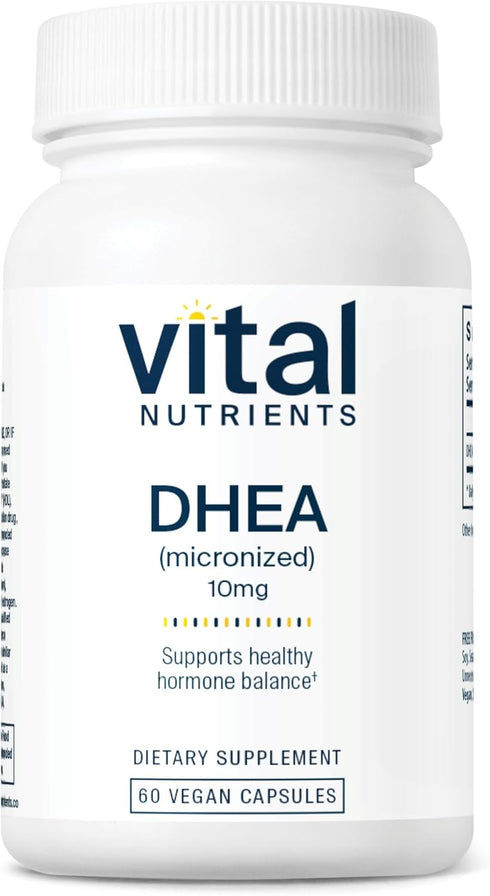 Vital Nutrients DHEA 10mg | Vegan Micronized DHEA Supplement for Women & Men | Supports Hormone Balance & Healthy