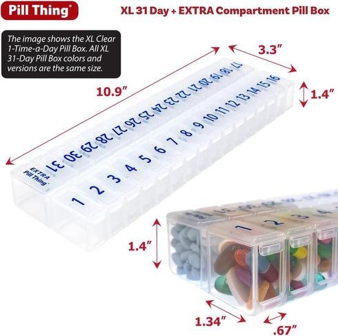 Set 31 Set 2 31 XL Twice-a-Day Monthly Pill Box Planner - AM/PM Medication Organizer for Days! Contains Organizers