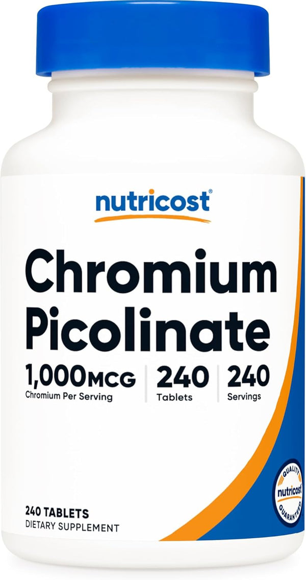 Nutricost Chromium 1000mcg, 240 Tablets - Gluten Free, Non-GMO Supplement