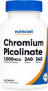 Nutricost Chromium 1000mcg, 240 Tablets - Gluten Free, Non-GMO Supplement