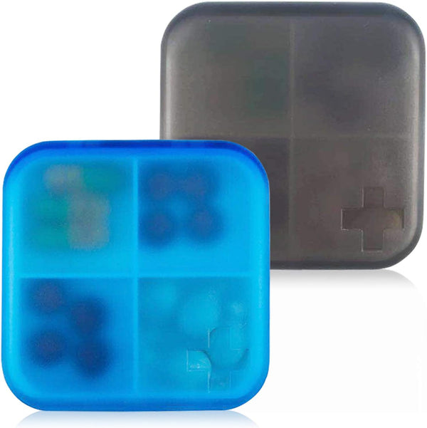 2 Pack Portable Travel Pill Organizer Case, Cute Small Daily Pill Box BPA Free Plastic Medicine Holder Container (4
