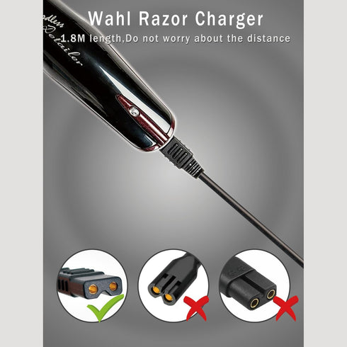 Replacement Charger for Wahl Shaver Shaper, 2V Power Cord for Wahl Trimmer Models 8061, 8163, 8786-1001, 5-Star Series