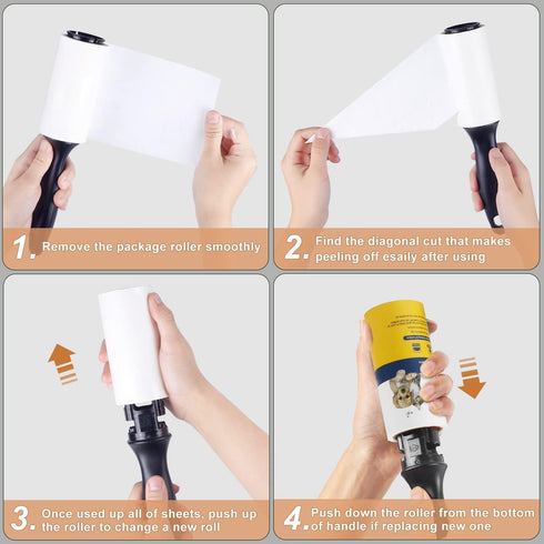 WulaWindy Lint Roller Pet Hair Remover, Extra Sticky Lint Remover Rollers for Clothes, Sofa, Carpet, Pet Hair Dirt