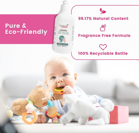 Wash%99 16.9 Oz Baby Bottle Soap & Dish Soap, Toy Cleaner, Fragrance Free, Hand Natural Content, Quink Rinse