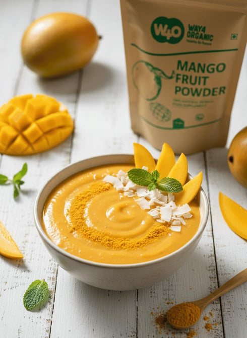 WAY 4 ORGANIC W4O 1 lb (16 Oz), (1 Pound(16 Mango Fruit Powder Air Dried Fresh Whole Fruit Herbal Powder, Naturally