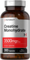 Horbaeach Creatine Monohydrate Capsules - 3500mg, 300 Count, Non-GMO and Gluten Free Supplement.