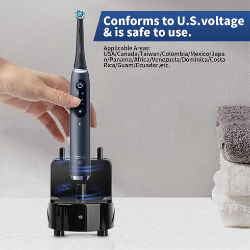 Wall Charger Base for Oral-B Braun Electric Toothbrush, Model 3757, Black, Wall Mounted Adapter Power Replacement