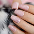 Shiny Pink Marble Artificial Nails, Square Medium Size Fake Pre-designed Nail Art Kit for Women