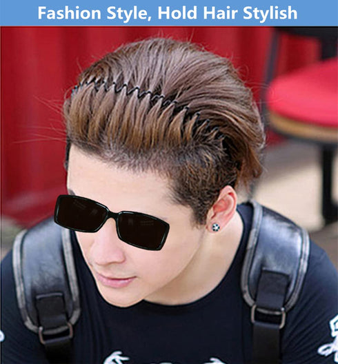 Metal Hair Band for Men Women Unisex Black Wavy Spring Outdoor Sports Headbands Simple Elastic Non Slip Headwear