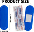 SHEHARUHI 200 Pack 1" 3" PE Blue Adhesive Bandages for Food Service and Catering, Metal Detectable, Waterproof Woven PE