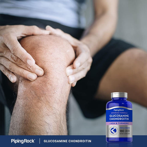 Piping Rock Glucosamine Chondroitin with Turmeric & MSM | 180 Caplets, Triple Strength, Non-GMO, Gluten Free