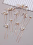Pearls Bridal Hair Pins Beads Bride Wedding Hair Pieces U Shaped Hair Accessories Headpiece for Wedding Brides Women Girls (Gold)