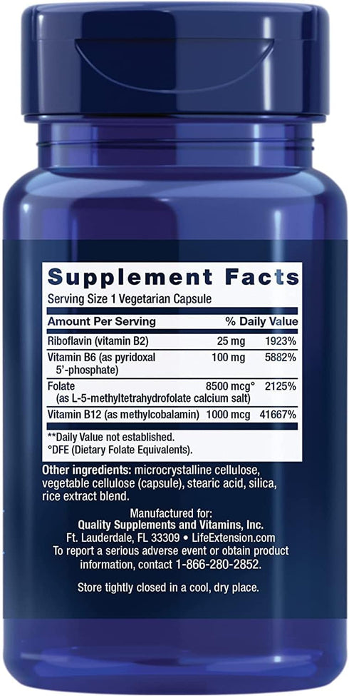 Life Extension Homocysteine Resist, 60 Vegetarian Capsules, Vitamin B2, B6 & B12