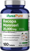 NusaPure Bacopa Leaf Monnieri Extract - 20,000 mg, 180 Tablets (Extract 20:1, Non-GMO)