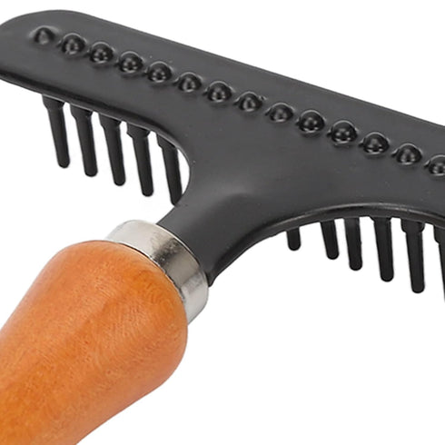 HURRISE Handheld Carpet Rake Cleaning, Pet Hair Removal Broom, Stainless Steel Grooming Hair Rake for Beauty Salon