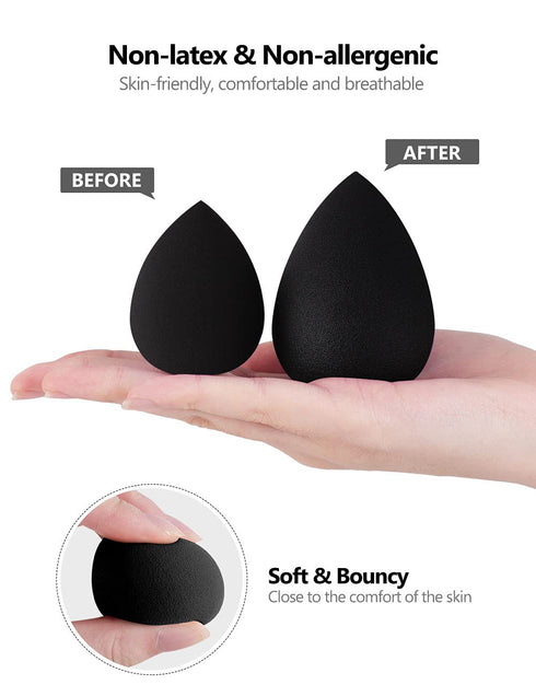 InnoGear Makeup Sponge, 10 Pcs Blender Set, Beauty Cosmetic Foundation Blending Applicator Puff, Basic Black