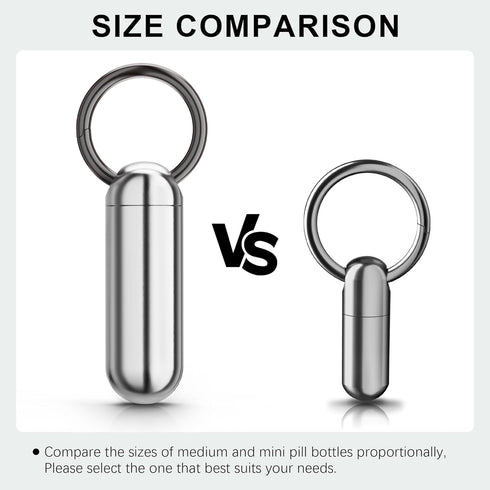 Small Portable Pill Case Keychain, Waterproof Titanium Pocket Organizer for Travel