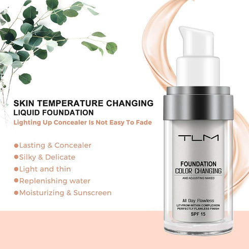 TLM Colour Changing Foundation, 2Pack – Flawless Moisturizing Liquid Makeup Base for Women, SPF15, Non-Greasy