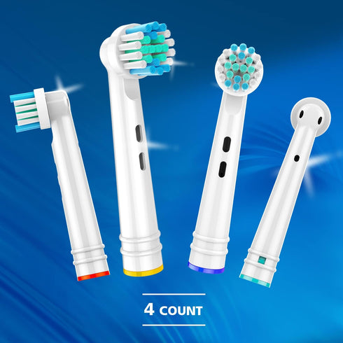 Replacement Brush Heads Compatible with Oral B Braun Electric Toothbrushes, 4PCS Small Round Head
